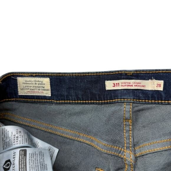 LEVI'S Premium 311 Shaping Skinny Sz 28 Blue Swell - Dark Wash - Picture 3 of 8